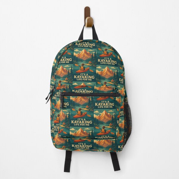 Item preview, It’s a Kayaking Life for Me – Retro Paddling Adventure Art designed and sold by RogueSymmetry.