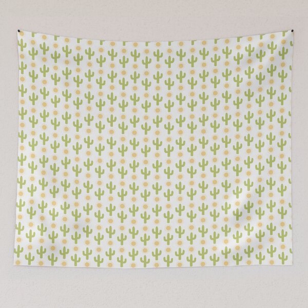 Item preview, green desert cacti and suns minimalist pattern designed and sold by winterpumpkin.