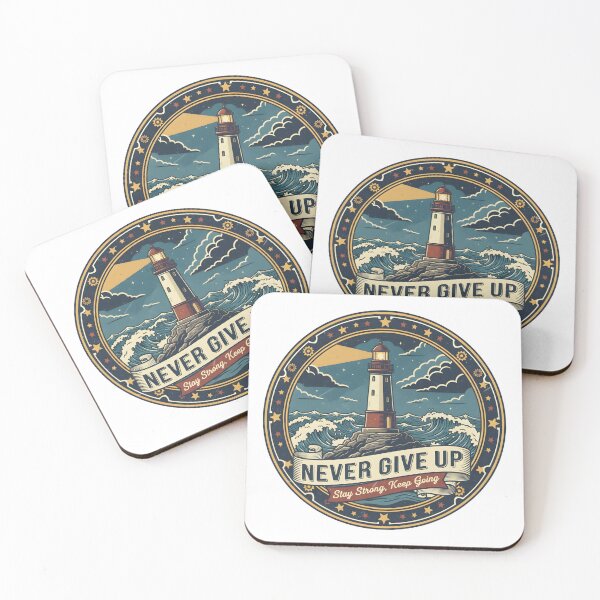 Item preview, Never Give Up | Lighthouse Badge designed and sold by DailyVibesMerch.