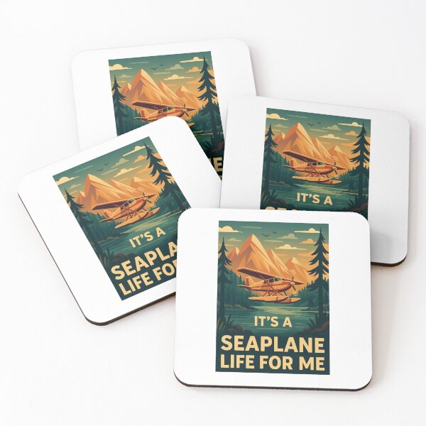 Item preview, It’s a Seaplane Life for Me – Retro Floatplane Adventure Art designed and sold by RogueSymmetry.