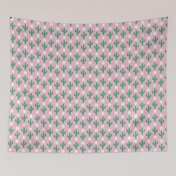 Item preview, green desert cacti and suns pink minimalist pattern designed and sold by winterpumpkin.