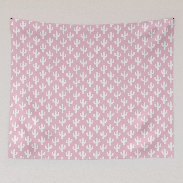 Item preview, white desert cacti pink minimalist pattern designed and sold by winterpumpkin.