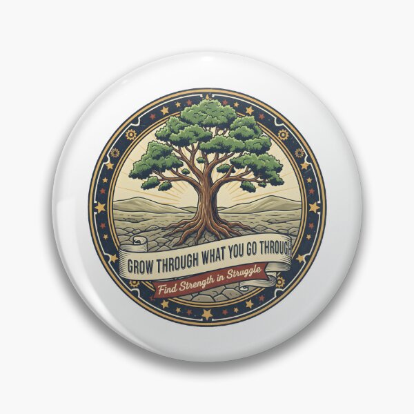Item preview, Grow Through What You Go Through | Resilience Tree Badge designed and sold by DailyVibesMerch.
