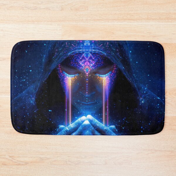 Item preview, Cosmic Priest – Surreal Glowing Hooded Portrait designed and sold by VisionaryVeils.