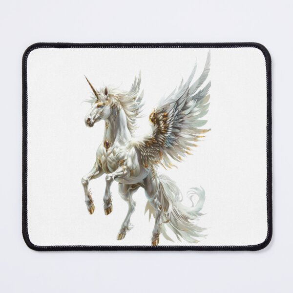 Item preview, Majestic Alicorn – Mythical Winged Unicorn Fantasy Art designed and sold by AlexLineArt.
