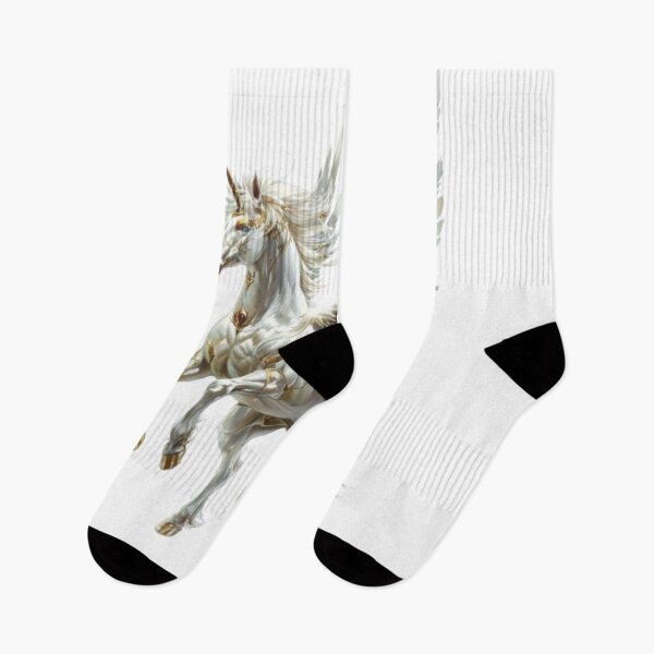 Item preview, Majestic Alicorn – Mythical Winged Unicorn Fantasy Art designed and sold by AlexLineArt.