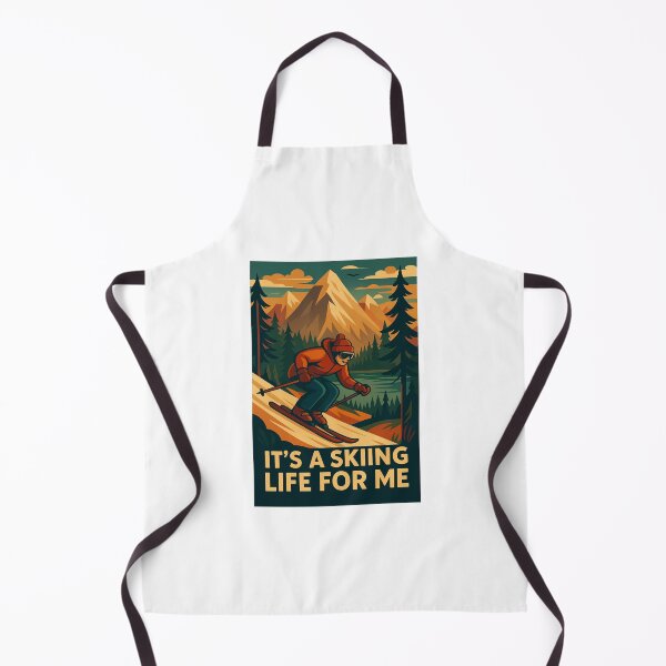 Item preview, It’s a Skiing Life for Me – Retro Alpine Adventure Art designed and sold by RogueSymmetry.
