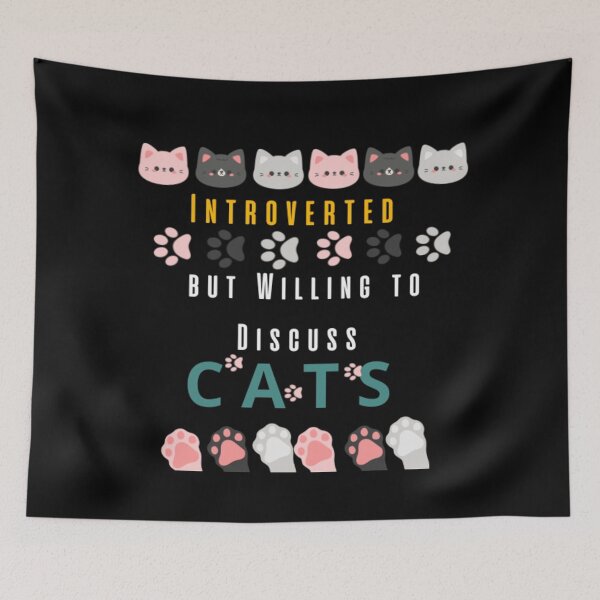 Item preview, Introverted but Willing to Discuss Cats designed and sold by ArteVirtual28.