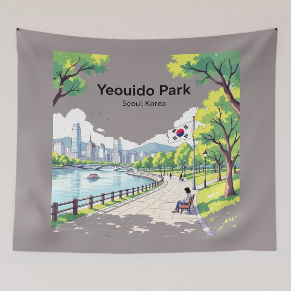 Item preview,  Yeouido Park Seoul Korea – 3D Cute Minimal Sketch ,  designed and sold by PaintMeWorld.