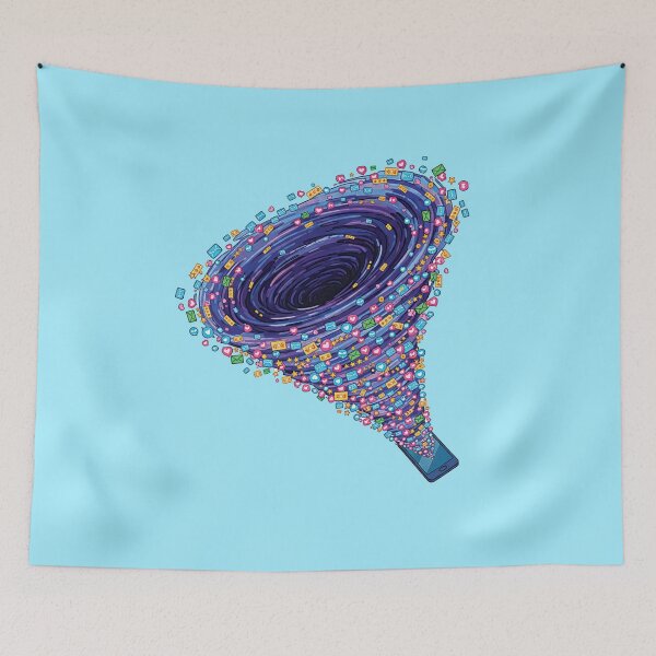 Item preview, Scroll Hole - Phone Addiction Abstract Art Notification Overload designed and sold by Existential Doodles.