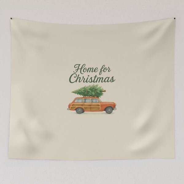 Item preview, Home for Christmas – Vintage Station Wagon Watercolor Holiday Design designed and sold by More than Myriad.