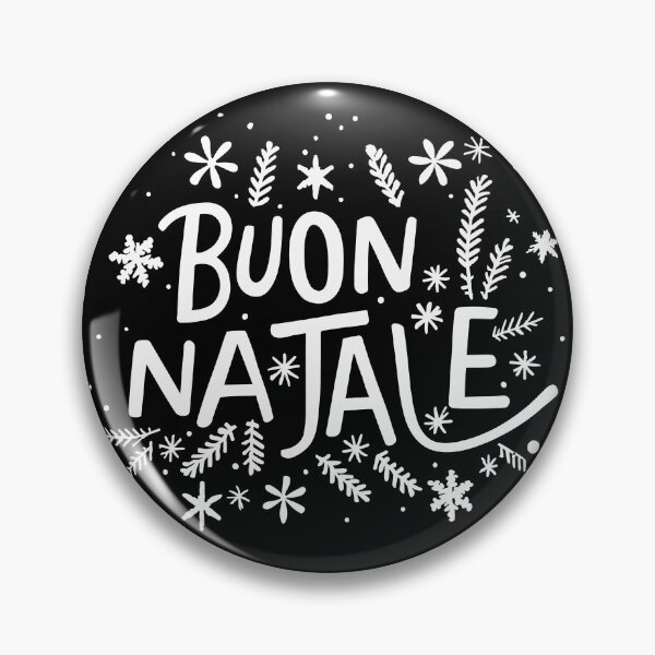 Item preview, Buon Natale – Elegant Christmas white Text with Snowflakes and Pine Twigs designed and sold by EmeraldeaDesign.