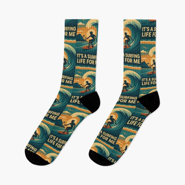 Item preview, It’s a Surfing Life for Me – Retro Ocean Wave Rider Design designed and sold by RogueSymmetry.