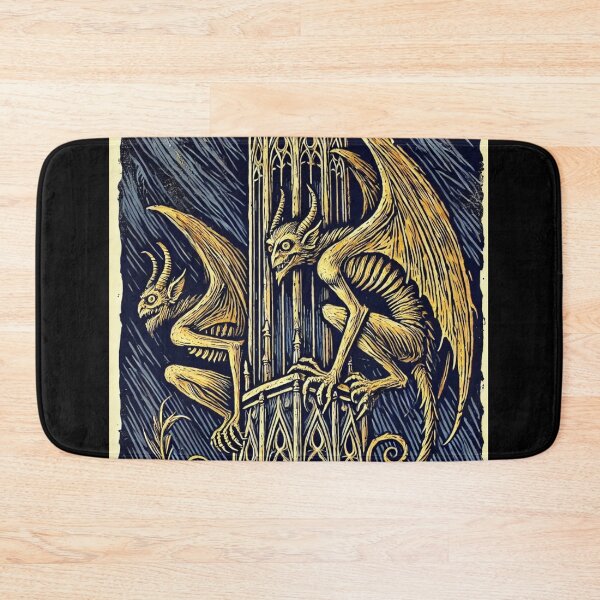 Item preview, Castlecore – Cathedral Gargoyles on the Spire – Woodcut Illustration • Vintage Print Aesthetic designed and sold by JacobKAurumhead.