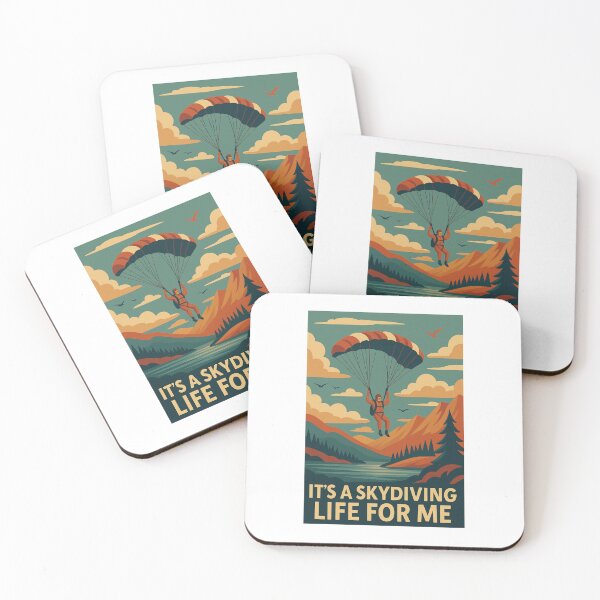 Item preview, It’s a Skydiving Life for Me – Retro Freefall Adventure Art designed and sold by RogueSymmetry.