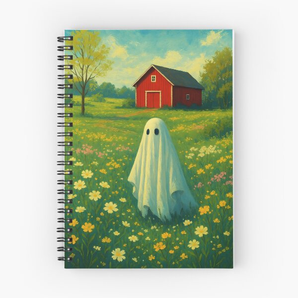 Item preview, Summer Farm Ghost – Sunshine Red Barn Spirit Illustration designed and sold by EmeraldeaArt.