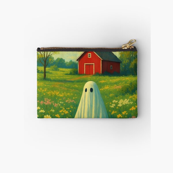 Item preview, Summer Farm Ghost – Sunshine Red Barn Spirit Illustration designed and sold by EmeraldeaArt.