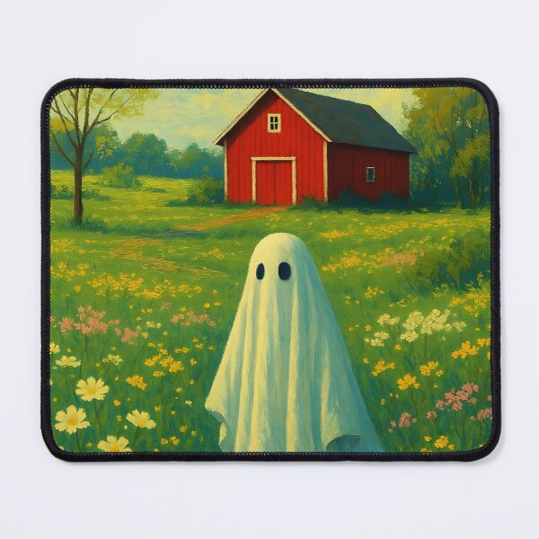 Item preview, Summer Farm Ghost – Sunshine Red Barn Spirit Illustration designed and sold by EmeraldeaArt.