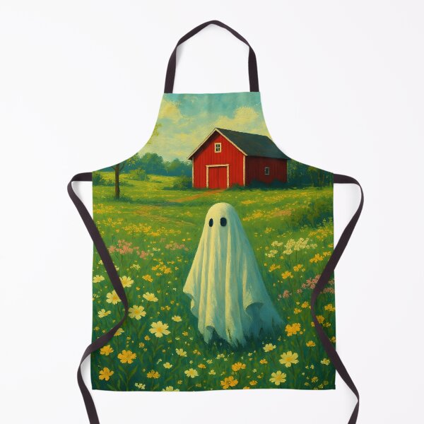 Item preview, Summer Farm Ghost – Sunshine Red Barn Spirit Illustration designed and sold by EmeraldeaArt.