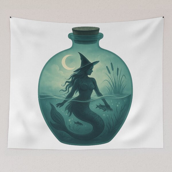 Item preview, Dark Sea Witch in a Bottle Terrarium designed and sold by thehaywirehoney.