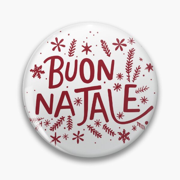 Item preview, Buon Natale – Elegant Christmas red Text with Snowflakes and Pine Twigs designed and sold by EmeraldeaDesign.