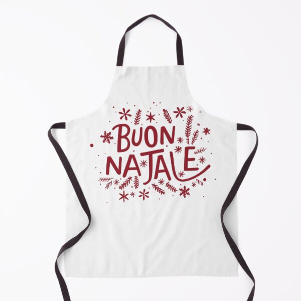 Item preview, Buon Natale – Elegant Christmas red Text with Snowflakes and Pine Twigs designed and sold by EmeraldeaDesign.