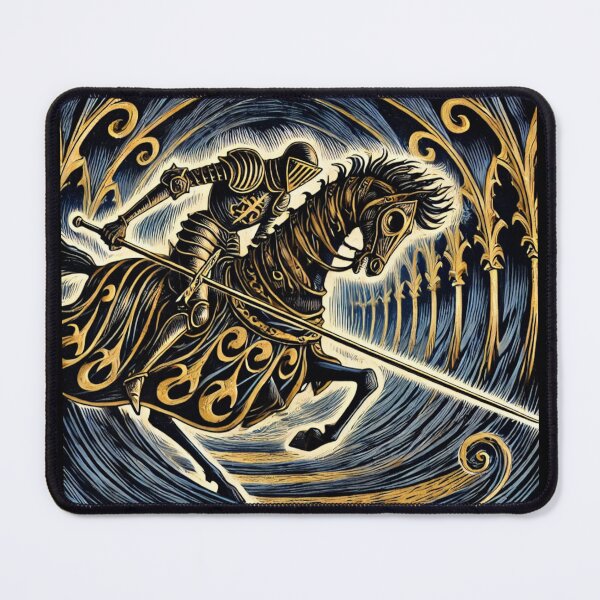 Item preview, Castlecore – Knight in Jousting Charge – Woodcut Illustration • Vintage Print Aesthetic designed and sold by JacobKAurumhead.