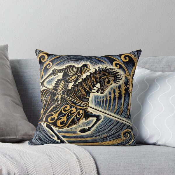 Item preview, Castlecore – Knight in Jousting Charge – Woodcut Illustration • Vintage Print Aesthetic designed and sold by JacobKAurumhead.