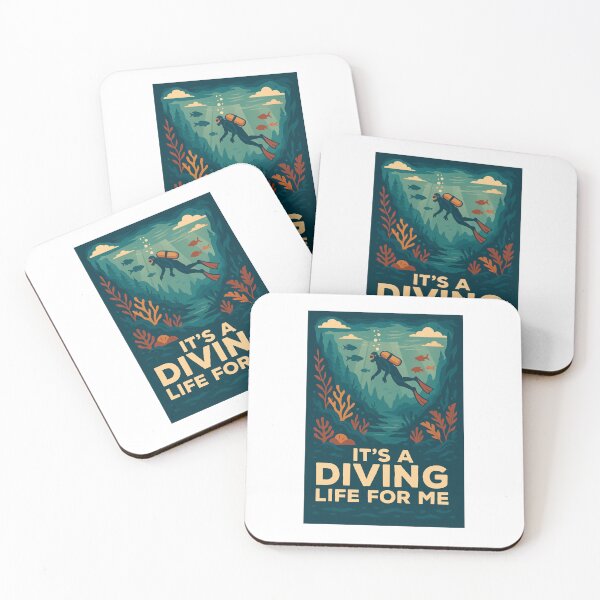 Item preview, It’s a Diving Life for Me – Retro SCUBA Underwater Adventure Art designed and sold by RogueSymmetry.