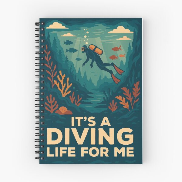 Item preview, It’s a Diving Life for Me – Retro SCUBA Underwater Adventure Art designed and sold by RogueSymmetry.