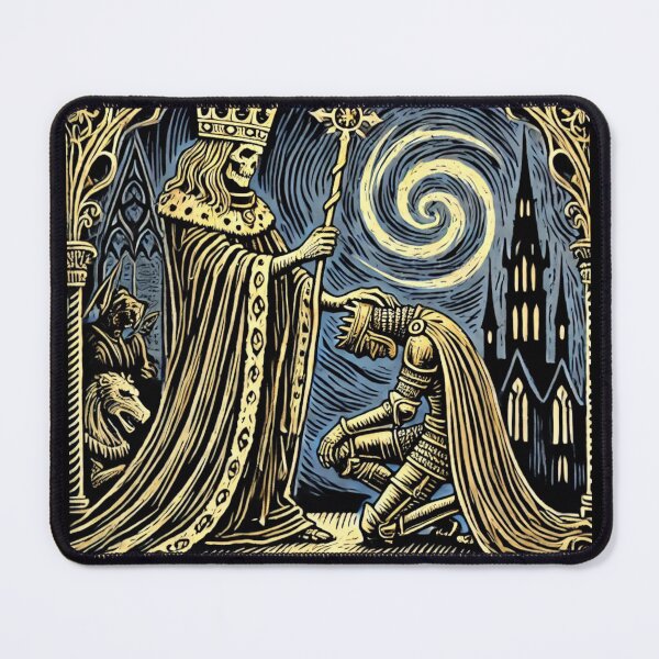 Item preview, Castlecore – Macabre Knighthood Ceremony – Woodcut Illustration • Vintage Print Aestheti designed and sold by JacobKAurumhead.