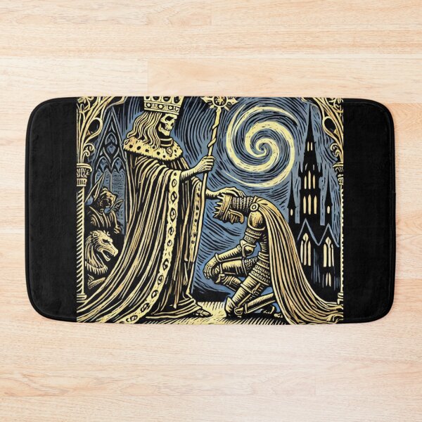Item preview, Castlecore – Macabre Knighthood Ceremony – Woodcut Illustration • Vintage Print Aestheti designed and sold by JacobKAurumhead.