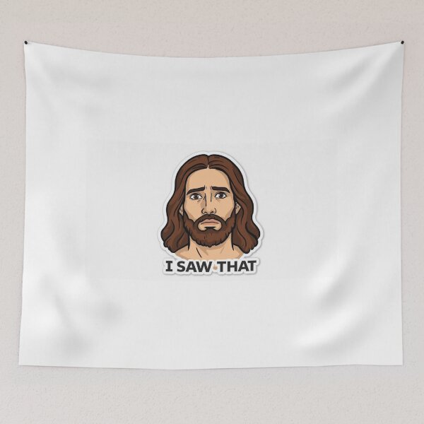 Item preview, Funny Jesus Meme – “I Saw That” Sticker | Hilarious Christian Humor Gift | Trendy Religious Meme Poster designed and sold by Customprinthub1.