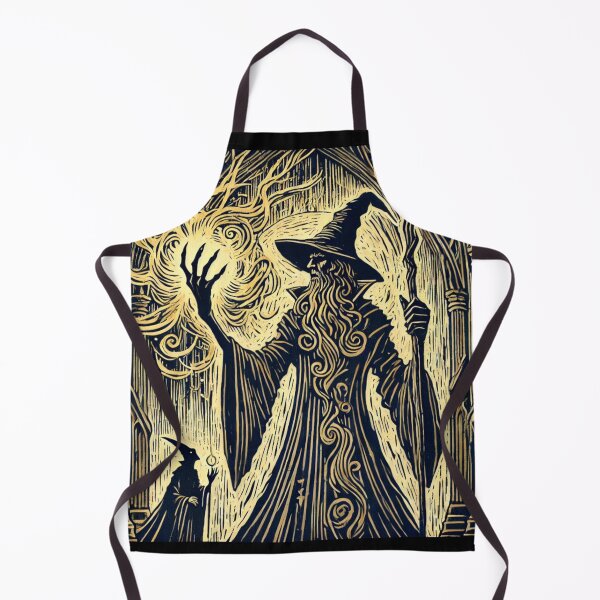 Item preview, Castlecore – Archmage Casting a Halo Spell – Woodcut Illustration • Vintage Print Aesthetic designed and sold by JacobKAurumhead.