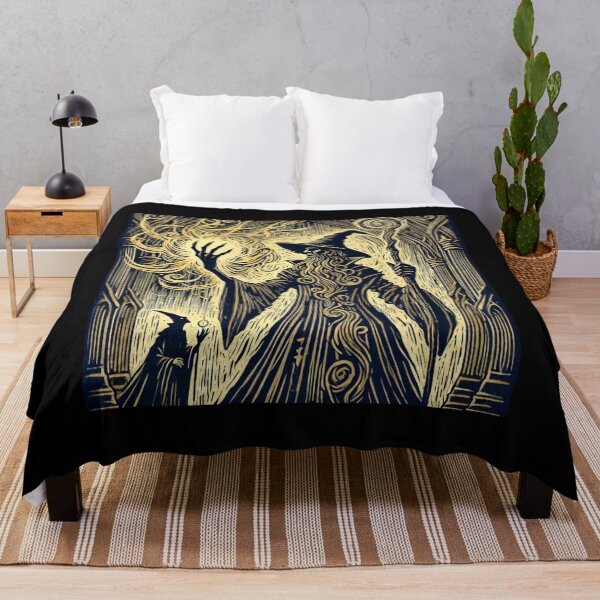 Item preview, Castlecore – Archmage Casting a Halo Spell – Woodcut Illustration • Vintage Print Aesthetic designed and sold by JacobKAurumhead.