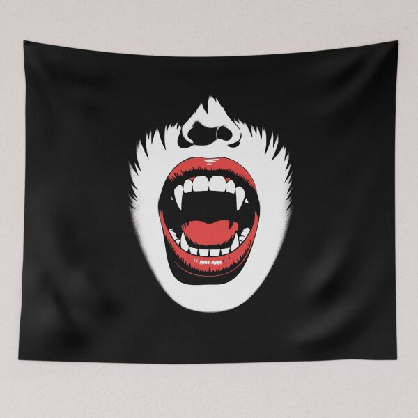 Item preview, Vampire Bite – Gothic Horror Mouth T-Shirt | Bold Fang Design on Black designed and sold by teevoxx.
