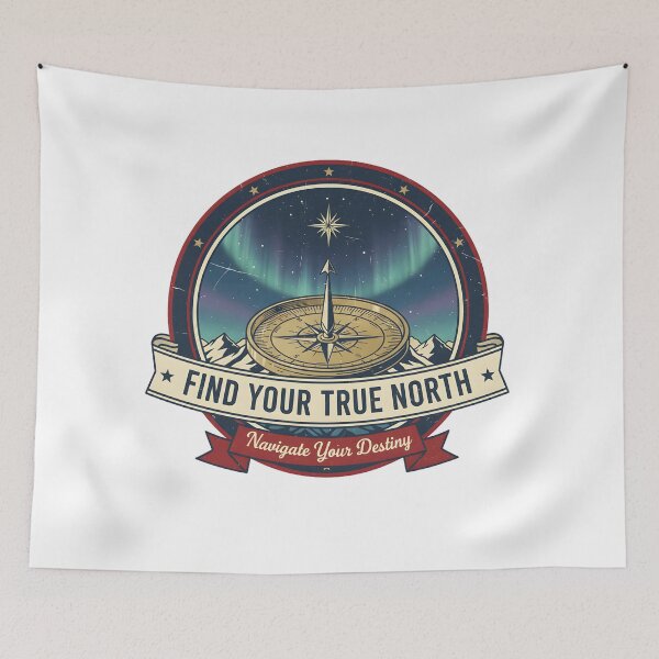 Item preview, Find Your True North | Compass & Northern Lights designed and sold by DailyVibesMerch.