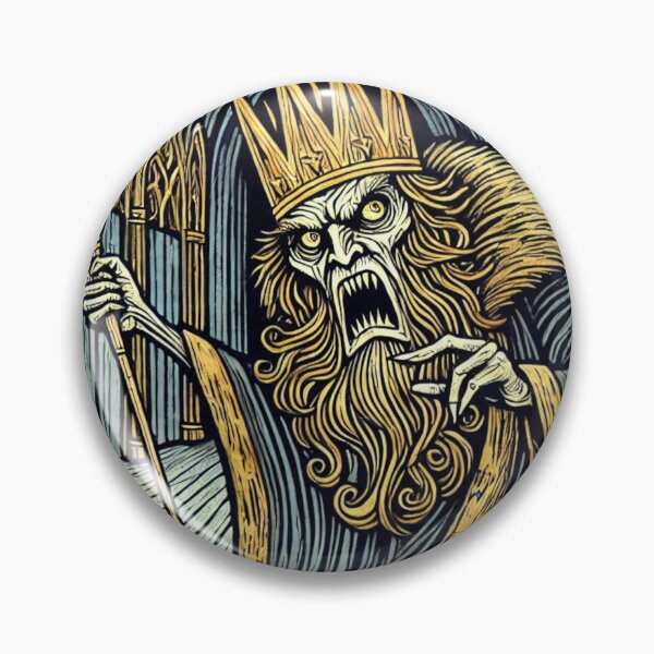Item preview, Castlecore – Furious King in the Great Hall – Woodcut Illustration • Vintage Print Aesthetic designed and sold by JacobKAurumhead.