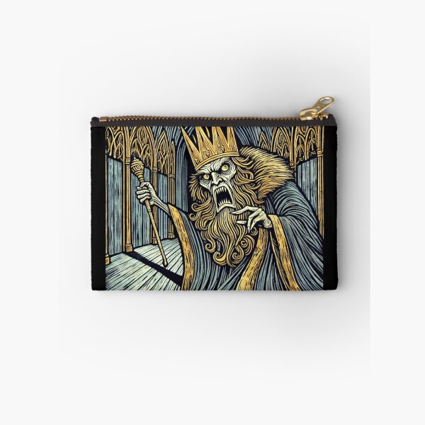 Item preview, Castlecore – Furious King in the Great Hall – Woodcut Illustration • Vintage Print Aesthetic designed and sold by JacobKAurumhead.