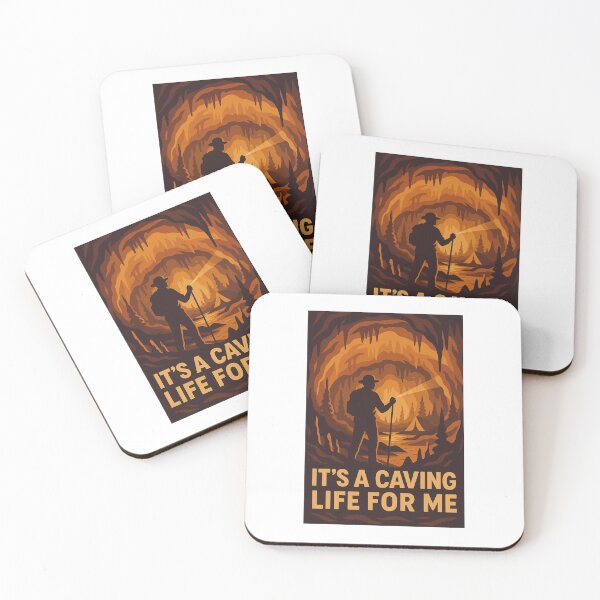 Item preview, It’s a Caving Life for Me – Retro Spelunking Adventure Art designed and sold by RogueSymmetry.