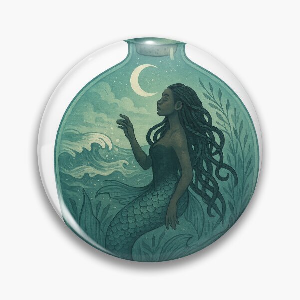 Item preview, Crescent Moon Mermaid in a Bottle Terrarium designed and sold by thehaywirehoney.