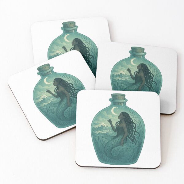 Item preview, Crescent Moon Mermaid in a Bottle Terrarium designed and sold by thehaywirehoney.