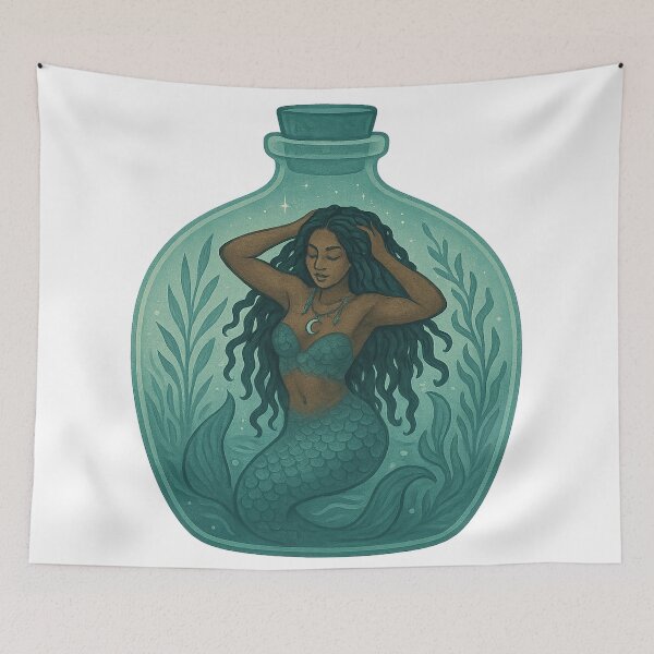 Item preview, Mermaid in a Bottle Terrarium designed and sold by thehaywirehoney.
