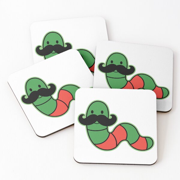 Item preview, Cartoon Style Mustache Green Worm designed and sold by Brainstorming99.