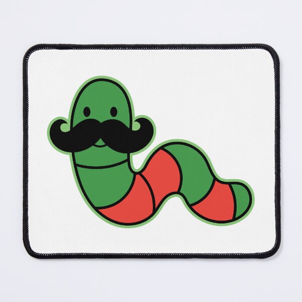 Item preview, Cartoon Style Mustache Green Worm designed and sold by Brainstorming99.