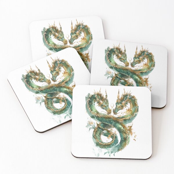 Item preview, Twin Serpents Hydra – Mythical Two-Headed Dragon of Legends designed and sold by AlexLineArt.