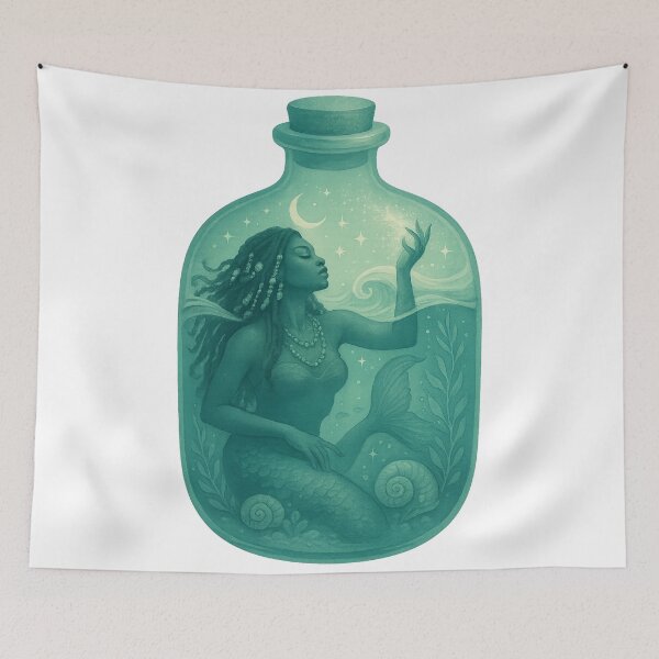 Item preview, Witchy Mermaid in a Bottle Terrarium designed and sold by thehaywirehoney.