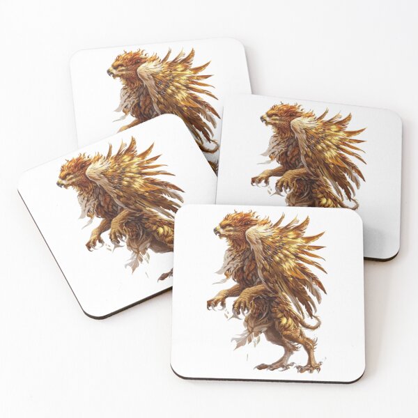 Item preview, Golden Griffin – Majestic Guardian of Myth and Sky designed and sold by AlexLineArt.