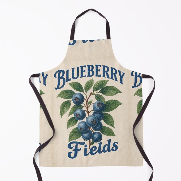 Item preview, Vintage Blueberry Fields Poster – Farm Fresh Fruit Label Inspired Retro Print designed and sold by Gold Turtle Lina.