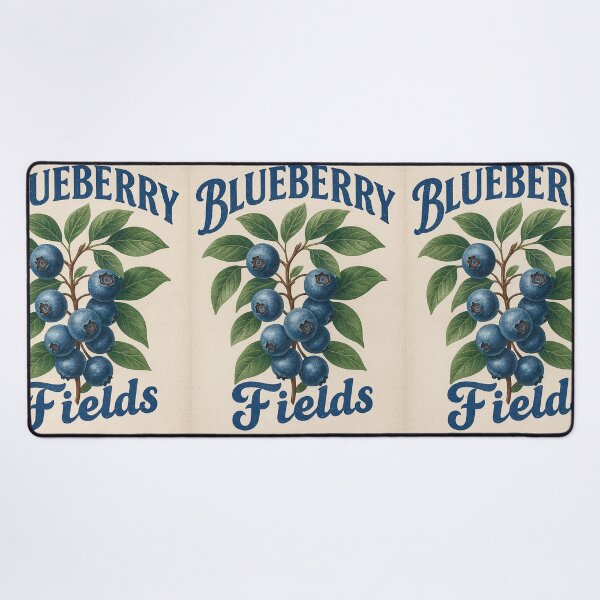 Item preview, Vintage Blueberry Fields Poster – Farm Fresh Fruit Label Inspired Retro Print designed and sold by Gold Turtle Lina.